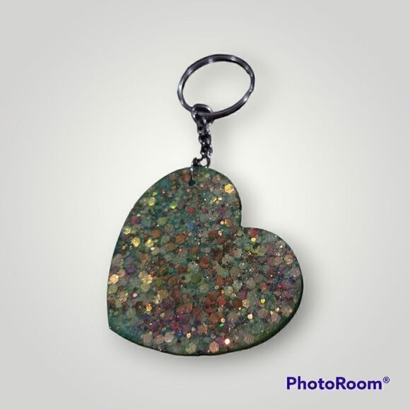 Tommy Genesis Green Glitter Keychain (Z154) - Picture 8 of 9